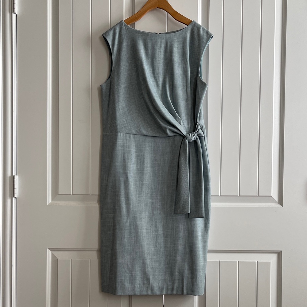 Ann Taylor Gray Midi Dress with Side Knot